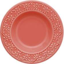 Kit 10 Pratos Fundos Mendi Coral Oxford® Cerâmica 23cm