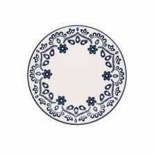 Kit 12 Pratos Sobremesa Lanche Floreal Energy Floral Oxford® Cerâmica Dupla Estampa 20cm