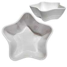 Kit 2 Tigelas Bowl Melamina Estrela Branca 900Ml