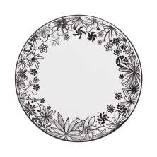 Kit 4 Pratos de Sobremesa Coup Floresta Negra Oxford® Porcelana 21cm