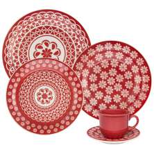 Kit Aparelho Jogo Jantar P/8 Pessoas 40Pçs Oxford Floreal Renda