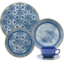 Kit Jogo Aparelho Jantar P/6 Pessoas 30Pçs Oxford Unni Jeans