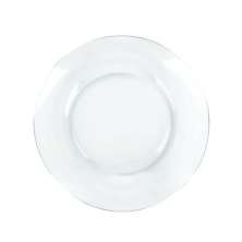 Kit Jogo Prato Fundo Sopa Transparente 4 Peças 22,5cm