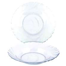 Kit Jogo Pratos Fundo Sopa Transparente 10 Peças 22,5cm