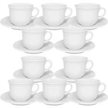 Kit Jogo Xícaras Para 10 Pessoas 10Pçs Donna Branco De 200ml