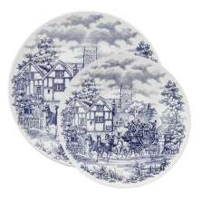 Kit Pratos Rasos e Fundos 4 Peças Biona Cena Inglesa Oxford® Cerâmica