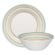 Kit Tigelas Bowl e Pratos de Sobremesa 8 Peças Donna Louros Oxford Cerâmica