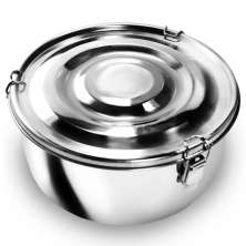 Marmita Redonda Inox Grande 16cm com Trava 