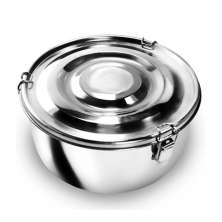 Marmita Redonda Inox Média 14cm com Trava 