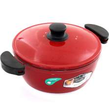 Panela 22cm Vermelho Resistente Gulê Em Alumínio 2,2 Litros
