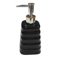 Porta Sabonete Liquido Modelagem De Cerâmica Lavabo Preto