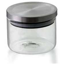Pote de Vidro Borossilicato com Tampa Hermético 370ml Cinza