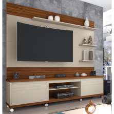Home Theater Cedro para TV até 70 Polegadas - Off White com Freijó - Germai