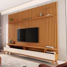 Jogo de Rack e Painel Amapá Nature Off White