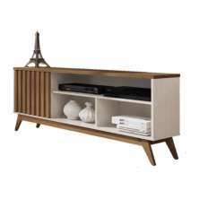 Rack para TV Atria 1 Porta Ripado Off White Freijo