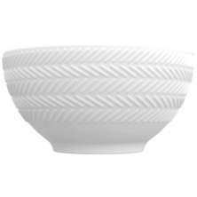 Bowl Tigela Porcelana 400ml Branca Relevo Chevron Germer Caldos Sopas Sobremesas