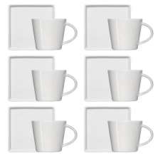 Conjunto 6 Xícaras Café Chá Porcelana Branca 185ml Píres Qua