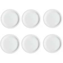 Conjunto de 6 Pratos Rasos Classe Única Iguaçu de Porcelana Germer Branco