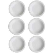 Jogo 6 Pratos Fundos de Porcelana 21,5cm Classe Única Iguaçu