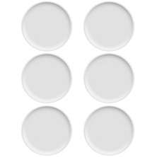 Jogo 6 Pratos de Sobremesa Porcelana Branca Redondos 18,5cm Bold Germer Hotel Bar Restaurante