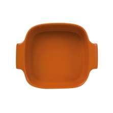 Travessa Quadrada Assar e Servir Laranja 21x21 cm