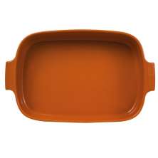 Travessa Retangular Assar e Servir Laranja 37x26 cm