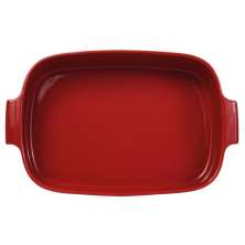 Travessa Retangular Assar e Servir Vermelha 37x26 cm