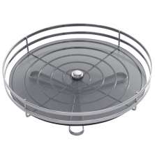 Fruteira Redonda Simples de Mesa Cromada Vidro Giosul Cesto para Frutas Legumes Aramado Piatina