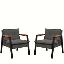 Kit 2 Poltrona Fortaleza Veludo Cinza Base em Metal Preto