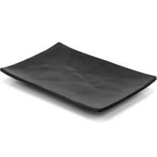 Prato para Sushi Sashimi Retangular 20x14cm Preto Melamina P