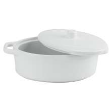 Tigela Oval com Tampa Elite Branca 200 ml