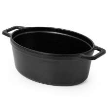 Tigela Oval com Tampa Elite I Preta 260 ml