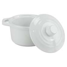 Tigela Redonda com Tampa Elite Branca 90 ml