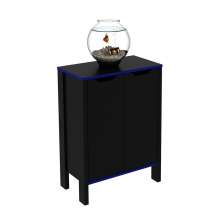 Armário 2 Portas para Escritório Home Office Gamer ME4164 MDP Preto/Azul G69 - Gran Belo