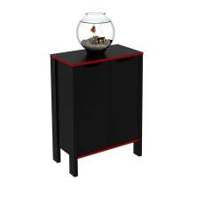 Armário 2 Portas para Escritório Home Office Gamer ME4164 MDP Preto/Vermelho G69 - Gran Belo