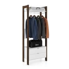 Armário Alto Closet para Escritório Home Office AZ1011 MDP Branco/Nogal G69 - Gran Belo