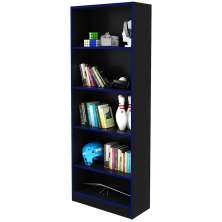 Armário Prateleiras para Escritório Home Office Gamer ME4141 MDP Preto/Azul G69 - Gran Belo