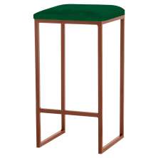 Banqueta Decorativa Billie Base Bronze Suede Verde G41 - Gran Belo
