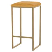 Banqueta Decorativa Billie Base Gold Suede Mostarda G41 - Gran Belo