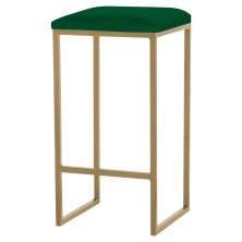Banqueta Decorativa Billie Base Gold Suede Verde - Gran Belo