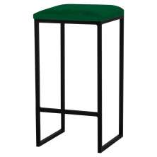 Banqueta Decorativa Billie Base Preta Suede Verde G41 - Gran Belo