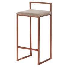 Banqueta Decorativa Jasmine Base Bronze Suede Cappuccino G41 - Gran Belo