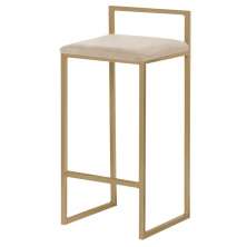 Banqueta Decorativa Jasmine Base Gold Veludo Bege G41 - Gran Belo