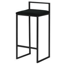 Banqueta Decorativa Jasmine Base Preto Suede Preto G41 - Gran Belo