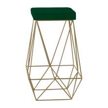 Banqueta Decorativa Kathy Base Gold Suede Verde G41 - Gran Belo