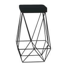 Banqueta Decorativa Kathy Base Preta Veludo Preto G41 - Gran Belo