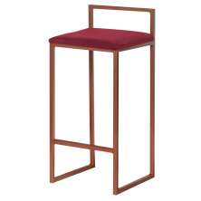 Banqueta Decorativa Selena Base Bronze Suede Bordô G41 - Gran Belo