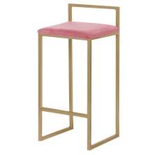 Banqueta Decorativa Selena Base Gold Suede Rosa G41 - Gran Belo