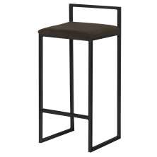 Banqueta Decorativa Selena Base Preta Suede Marrom G41 - Gran Belo