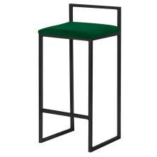 Banqueta Decorativa Selena Base Preta Suede Verde G41 - Gran Belo